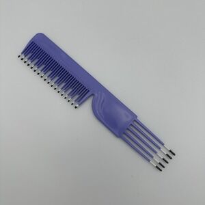 Vtg MEBCO Flipside FP1 Purple Plastic Hair Comb Pick Color Dip Tip Detangling